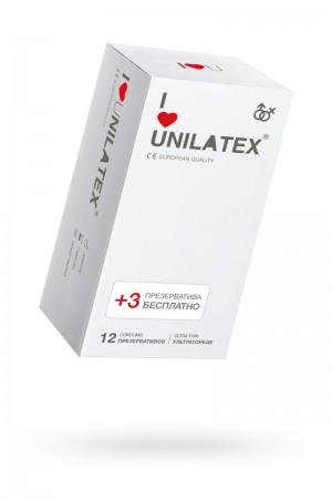 Презервативы Unilatex Natural Ultrathin, 12 шт+3, ультратонкие