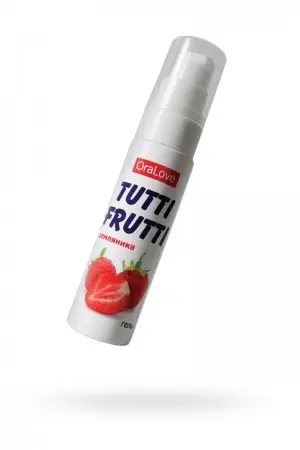 Съедобная гель-смазка TUTTI-FRUTTI для орального секса со вкусом земляники, 30 г