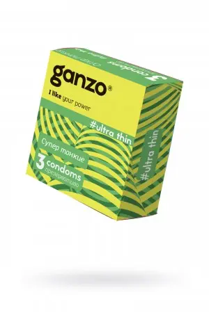Презервативы Ganzo Ultra thin, ультратонкие, 3 шт
