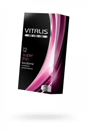 Презервативы VITALIS PREMIUM, 12 шт, super thin - супер тонкие, 53 мм