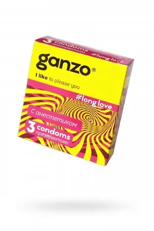 Презервативы Ganzo Long Love, с анестезирующим эффектом, 3 шт