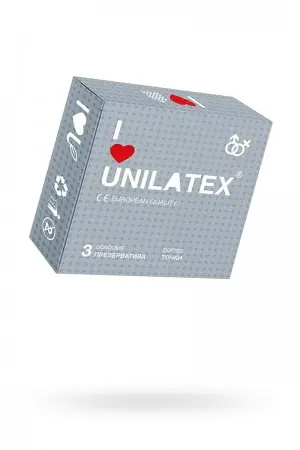 Презервативы Unilatex Dotted, 3 шт, с точками
