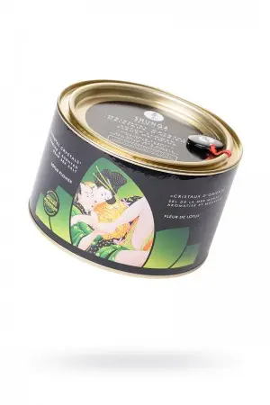 Соль Мёртвого моря для ванны Shunga Oriental Crystals «Цветок лотоса» с лечебным эффектом, в комплекте свеча+ракушка, 600 г