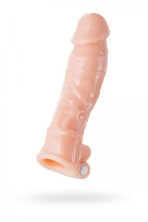 Насадка Toyfa XLover, для увеличения размеров с вибрацией, телесный, 18,5 см