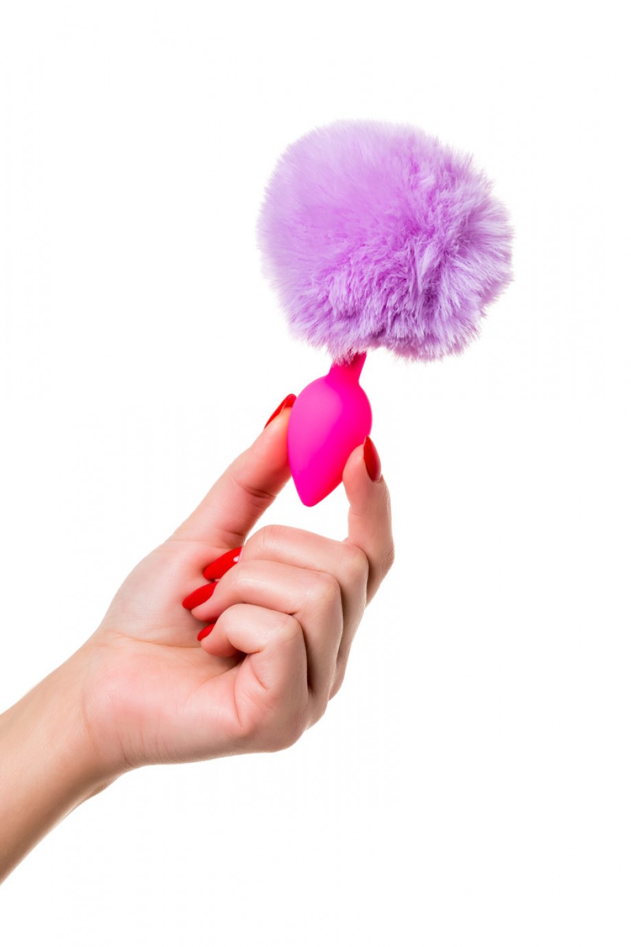 Анальная пробка ToDo by Toyfa Sweet bunny с хвостом, силикон, розово-фиолетовый, Ø 2,8 см