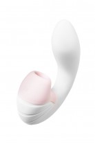 Вибратор Satisfyer Supernova, с вакуум-волновым стимулятором, силикон, белый, 16,9 см