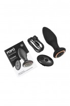 Анальная вибровтулка с ротацией POPO Pleasure Tucana, с управлением от приложения и пульта, силикон