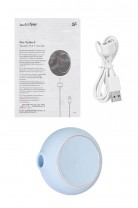 Вакуумный стимулятор клитора с вибрацией Satisfyer Pro To Go 3, голубой, 8,5 см