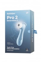Вакуум-волновой стимулятор клитора Satisfyer Pro 2 Generation 2, силикон, голубой, 16,5 см