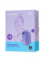 Вакуумный стимулятор клитора с вибрацией Satisfyer Pro To Go 2, фиолетовый, 8,5 см