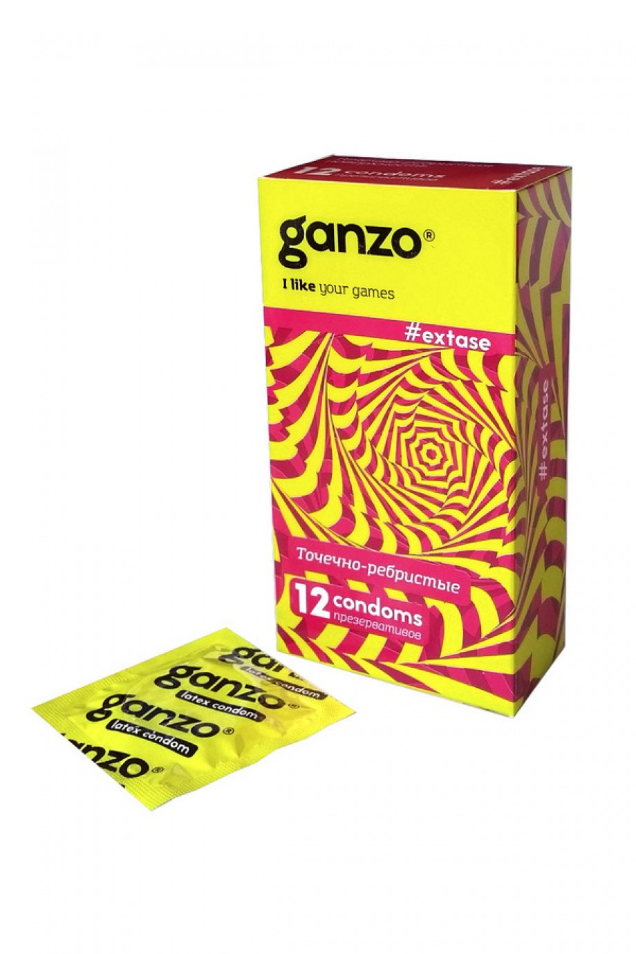 Презервативы Ganzo Extase, с точечно-ребристой поверхностью, 12 шт