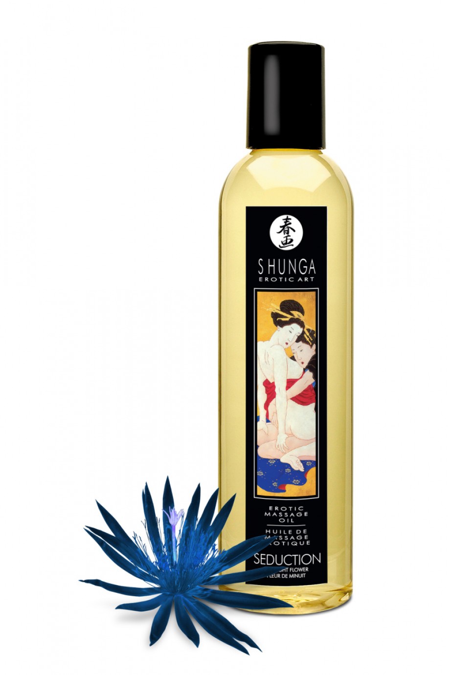 Масло для массажа Shunga Соблазн «Полночный цветок», натуральное, возбуждающее, с цветочным ароматом, 250 мл