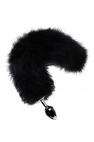 Анальная пробка с Черным лисьим хвостом, металл, Ø 3,4 см Анальная пробка с Черным лисьим хвостом, металл, Ø 3,4 см