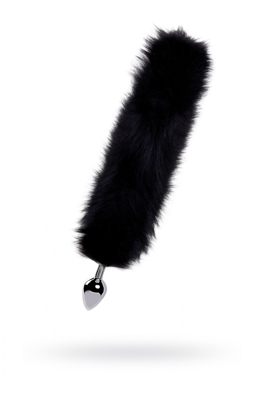 Анальная пробка с Черным лисьим хвостом, металл, Ø 3,4 см Анальная пробка с Черным лисьим хвостом, металл, Ø 3,4 см