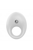 Эрекционное кольцо OVO закругленной стмулирующей формы с ультрасильной вибрацией, силиконовое, белое