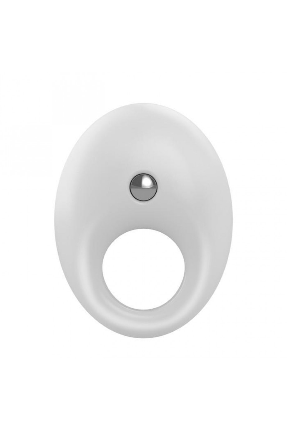 Эрекционное кольцо OVO закругленной стмулирующей формы с ультрасильной вибрацией, силиконовое, белое