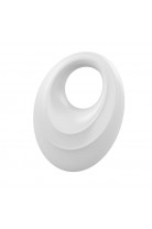 Эрекционное кольцо OVO закругленной стмулирующей формы с ультрасильной вибрацией, силиконовое, белое