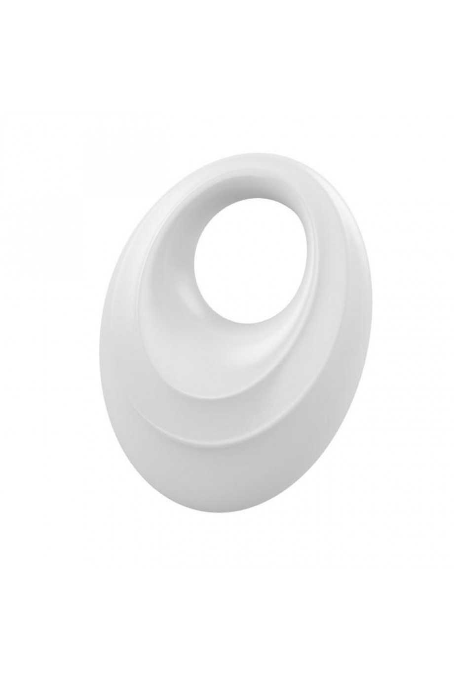 Эрекционное кольцо OVO закругленной стмулирующей формы с ультрасильной вибрацией, силиконовое, белое