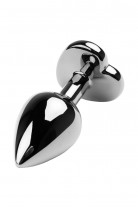 Анальная пробка Metal by TOYFA, металл, темно-серебристая, аметист, Ø 3 Анальная пробка Metal by TOYFA, металл, темно-серебристая, аметист, Ø 3