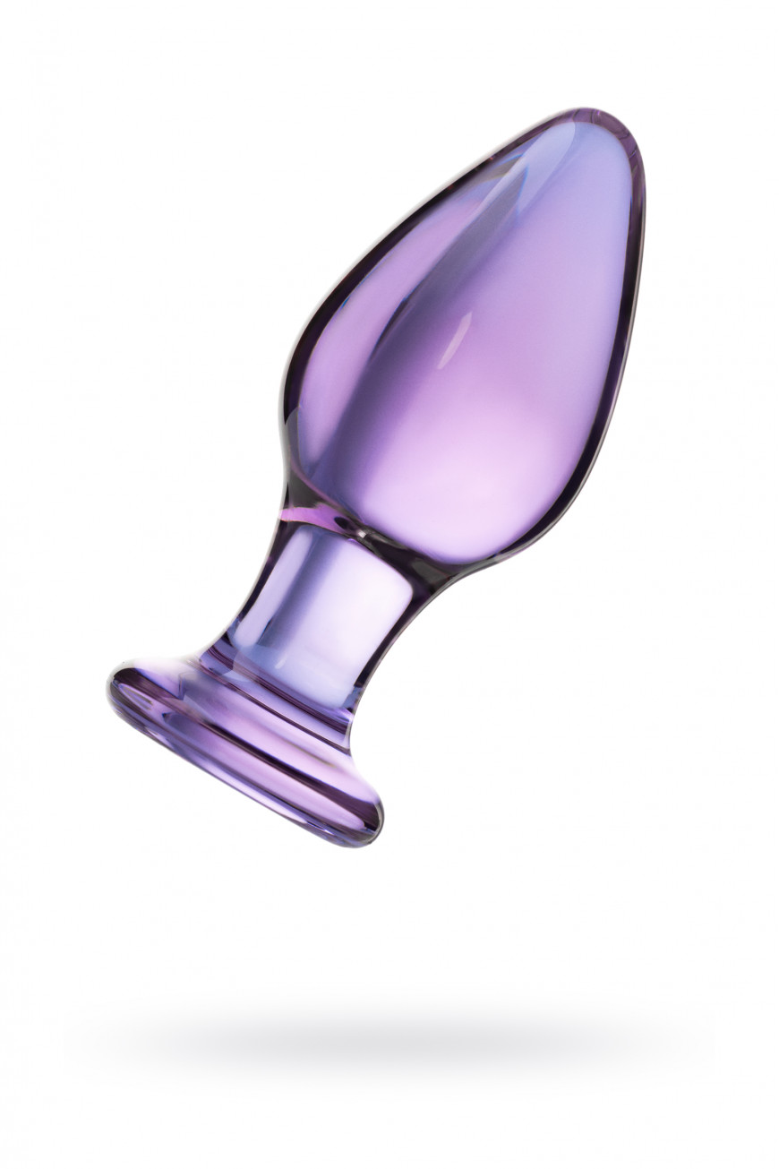 Анальная пробка Sexus Glass, стекло, фиолетовая, Ø 4 см