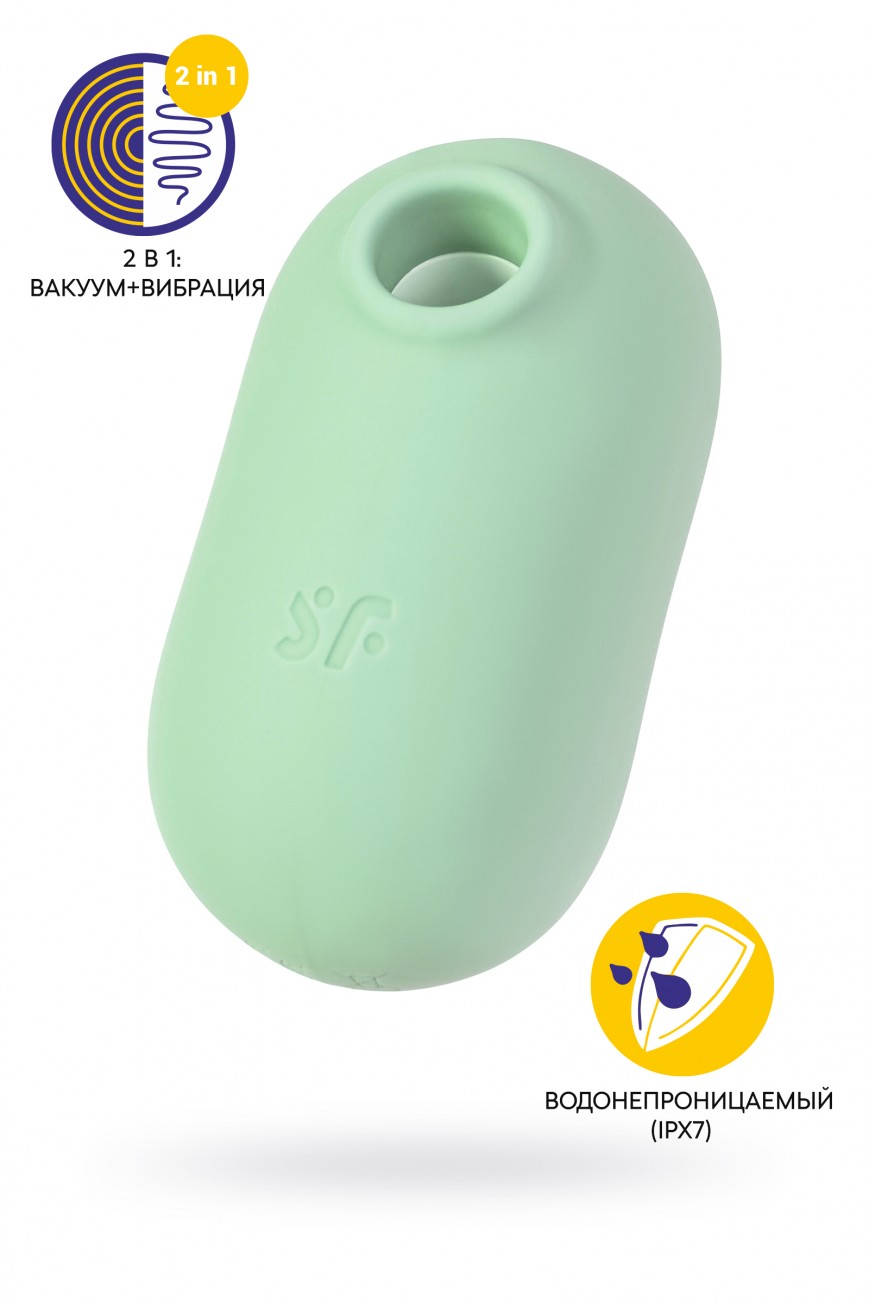 Вакуумный стимулятор клитора с вибрацией Satisfyer Pro To Go 2, мятный, 8,5 см Вакуумный стимулятор клитора с вибрацией Satisfyer Pro To Go 2, мятный, 8,5 см
