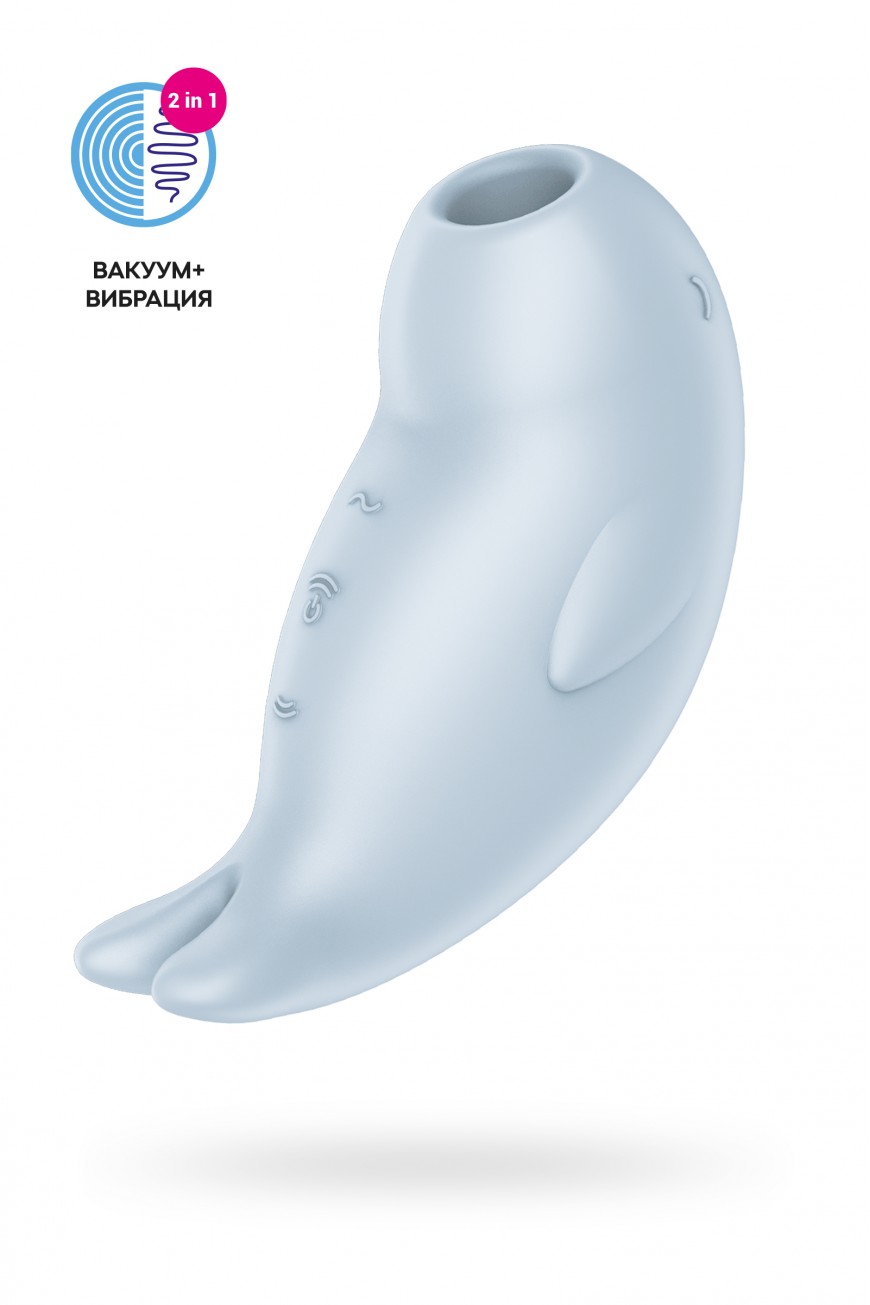 Вакуумный стимулятор клитора с вибрацией Satisfyer Seal You Soon, силикон, голубой, 11 см Вакуумный стимулятор клитора с вибрацией Satisfyer Seal You Soon, силикон, голубой, 11 см