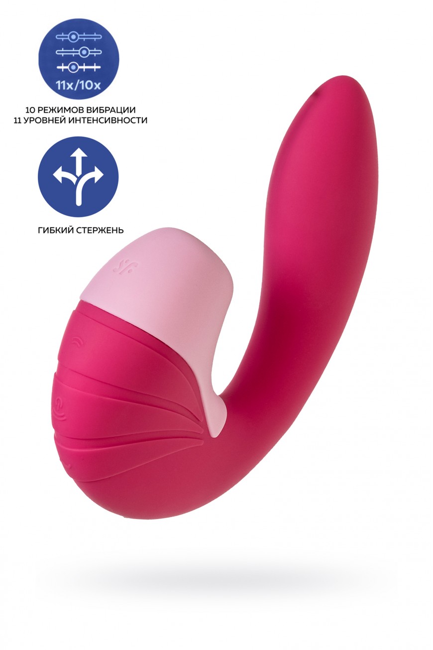 Вибратор Satisfyer Supernova, с вакуум-волновым стимулятором, силикон, красный, 16,9 см Вибратор Satisfyer Supernova, с вакуум-волновым стимулятором, силикон, красный, 16,9 см