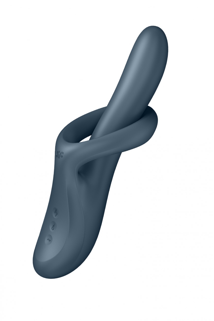 Вибратор и ротатор с функцией нагрева Satisfyer Heat Flex 4, силикон, серый