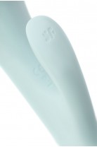 Нереалистичный вибратор Satisfyer Triple Oh, силикон, голубой, 24 см