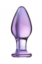 Анальная пробка Sexus Glass, стекло, фиолетовая, Ø 4 см