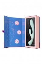 Нереалистичный вибратор Satisfyer Triple Oh, силикон, голубой, 24 см