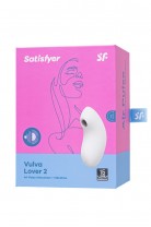 Вакуум-волновой стимулятор клитора с вибрацией Satisfyer Vulva Lover 2, силикон, белый, 11,9 см