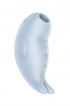 Вакуумный стимулятор клитора с вибрацией Satisfyer Seal You Soon, силикон, голубой, 11 см