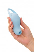 Вакуум-волновой стимулятор клитора с вибрацией Satisfyer Pocket Pro 1, силикон, голубой, 13,9 см