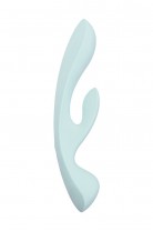 Нереалистичный вибратор Satisfyer Triple Oh, силикон, голубой, 24 см