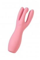 Вибростимулятор Satisfyer Threesome 3, силикон, розовый, 14 см
