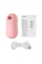Вакуум-волновой бесконтактный стимулятор клитора Satisfyer Cotton Candy, силикон, розовый, 8,6 см