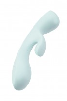 Нереалистичный вибратор Satisfyer Triple Oh, силикон, голубой, 24 см