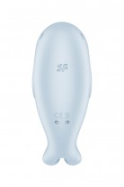 Вакуумный стимулятор клитора с вибрацией Satisfyer Seal You Soon, силикон, голубой, 11 см