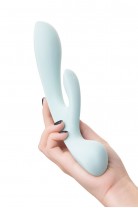 Нереалистичный вибратор Satisfyer Triple Oh, силикон, голубой, 24 см