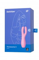 Вибростимулятор Satisfyer Threesome 3, силикон, розовый, 14 см