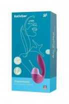 Вибратор Satisfyer Supernova, с вакуум-волновым стимулятором, силикон, красный, 16,9 см