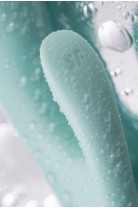 Нереалистичный вибратор Satisfyer Triple Oh, силикон, голубой, 24 см