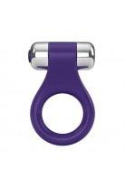 Эрекционное кольцо OVO в форме драгоценного изделия с вибрацией, силиконовое, ежевичное