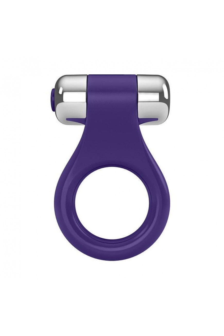 Эрекционное кольцо OVO в форме драгоценного изделия с вибрацией, силиконовое, ежевичное