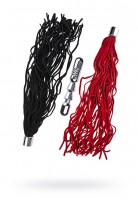 Анальная пробка Metal by TOYFA, рельефная, серебристая, с двумя сменными плетками (черная+красная) Анальная пробка Metal by TOYFA, рельефная, серебристая, с двумя сменными плетками (черная+красная)