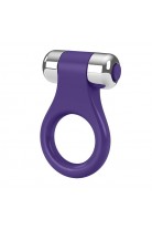 Эрекционное кольцо OVO в форме драгоценного изделия с вибрацией, силиконовое, ежевичное