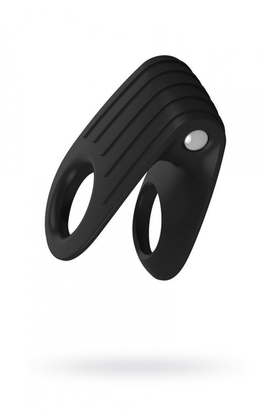 Эрекционное кольцо OVO двойное, инновационной формы с вибрацией, силиконовое, черное