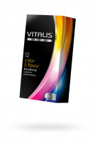 Презервативы VITALIS PREMIUM, 12 шт, цветные и ароматизированные, 53 мм