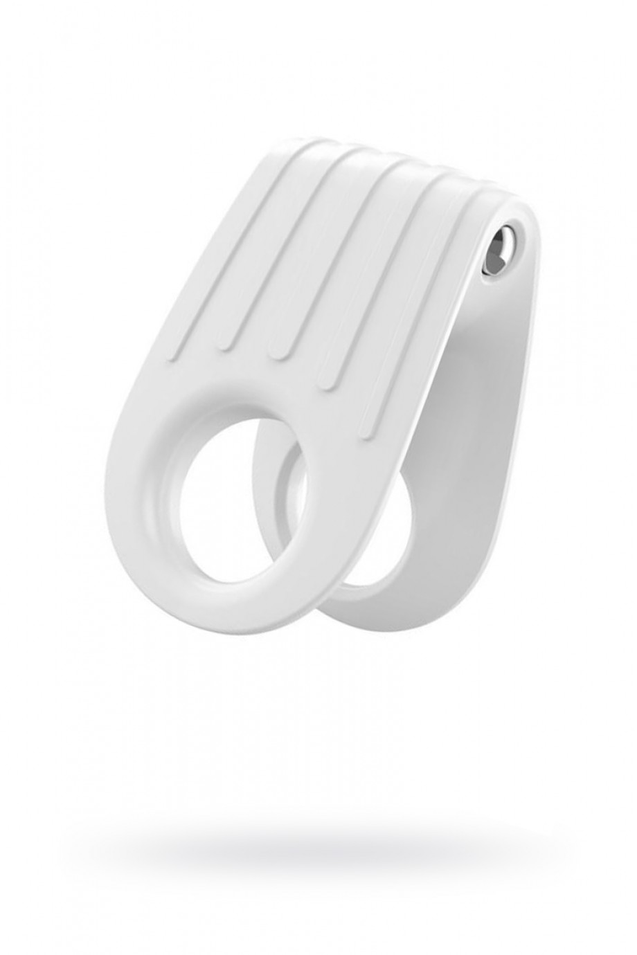 Эрекционное кольцо OVO двойное, инновационной формы с вибрацией, силиконовое, белое